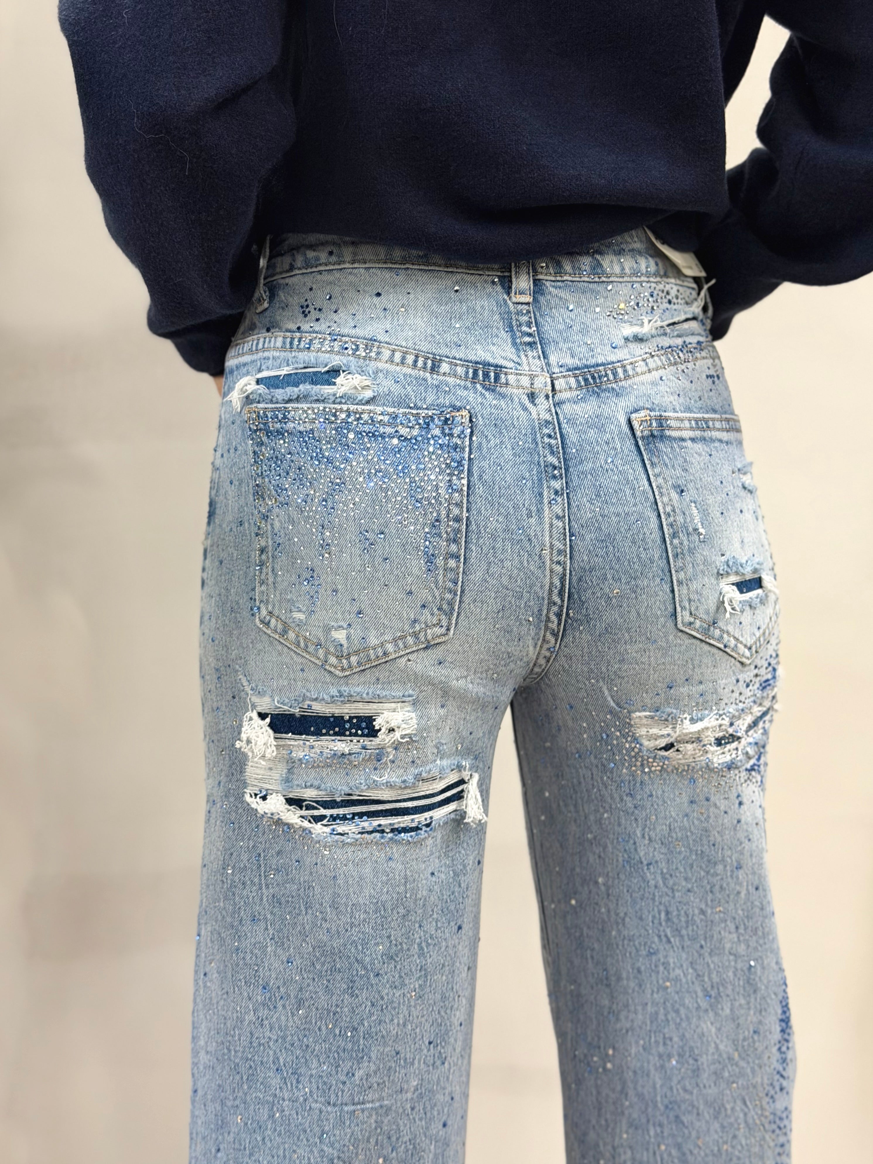 Jeans Strass Ripped