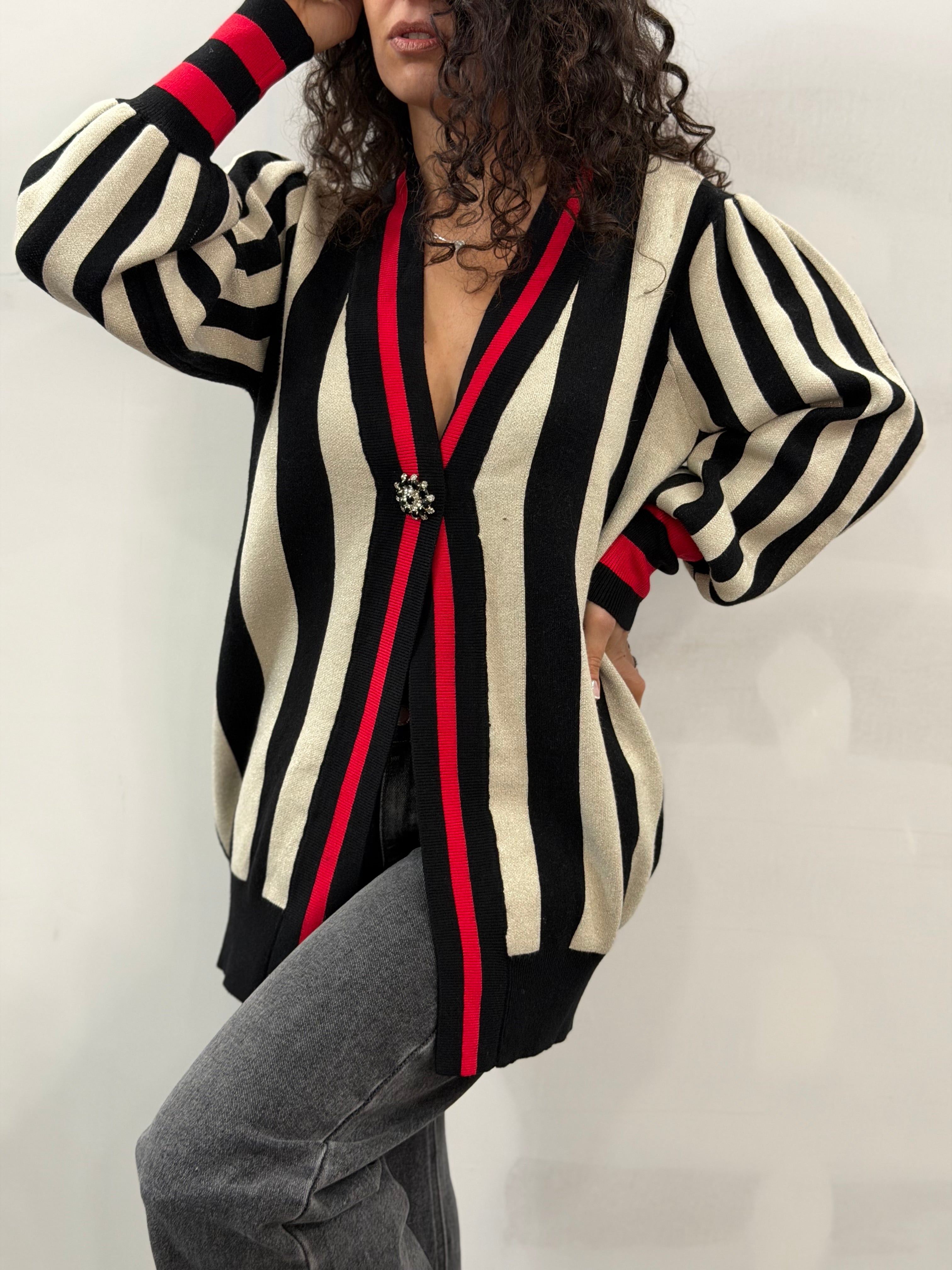 Cardigan Righe Lungo