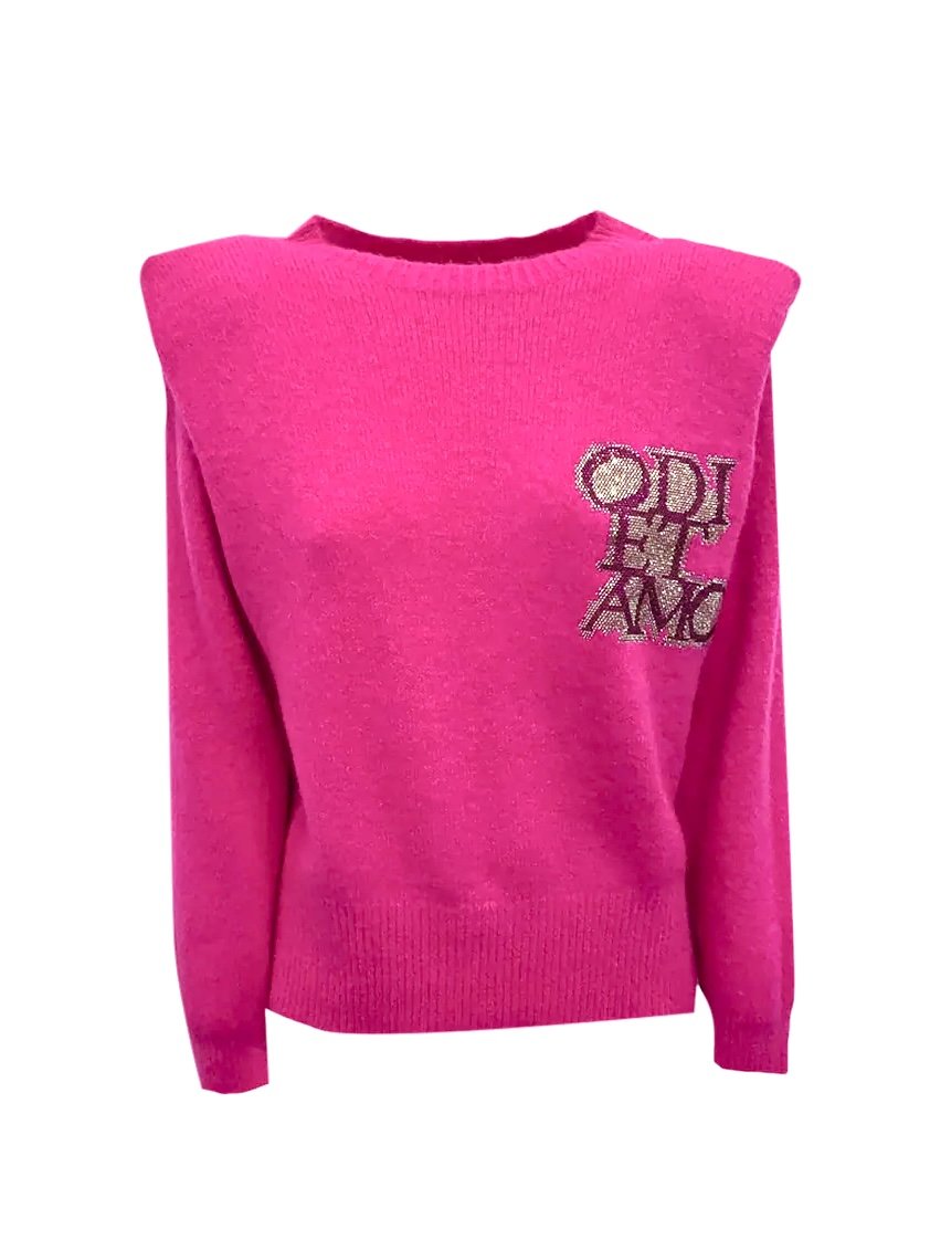 Odi et Amo Pull Logo Fucsia