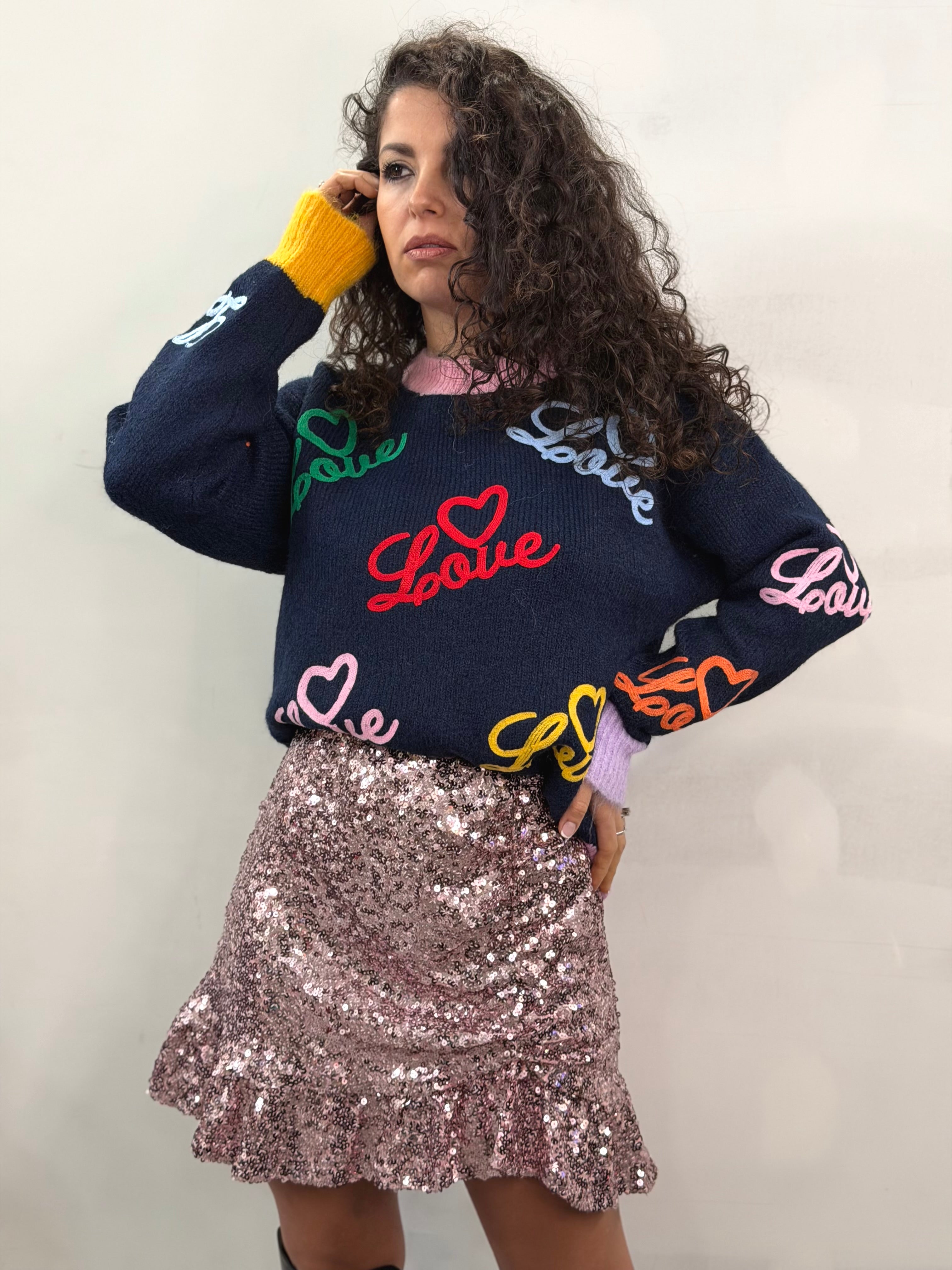 Jaimè Gonna Paillettes Rosa