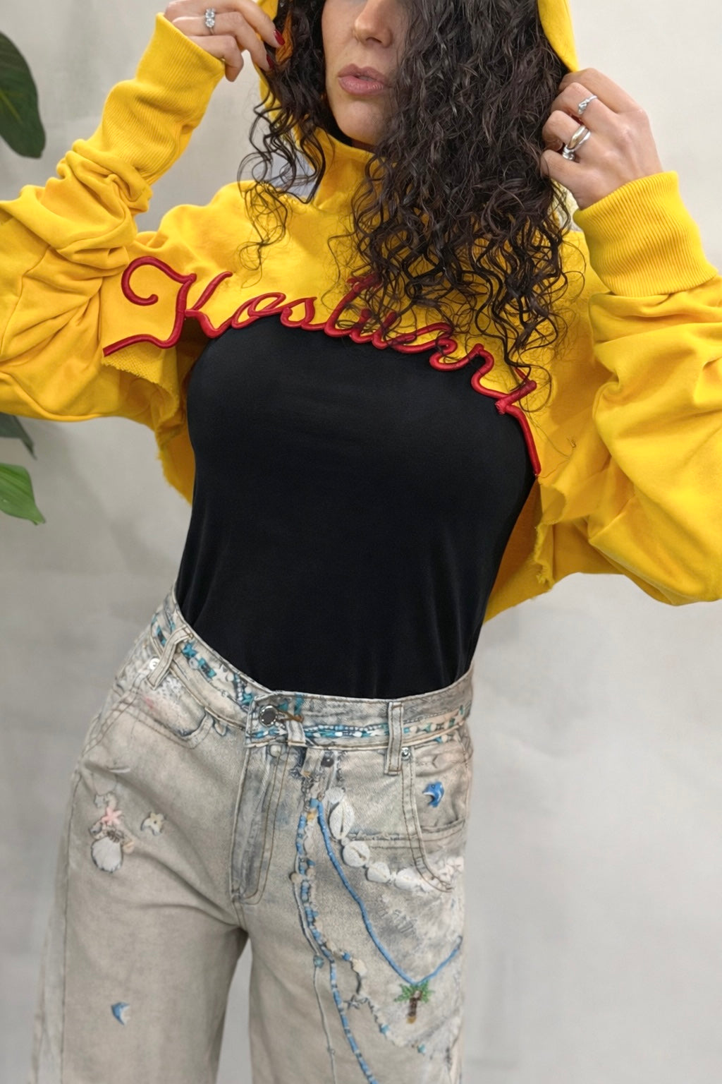 Kostumn Felpa Crop Gialla