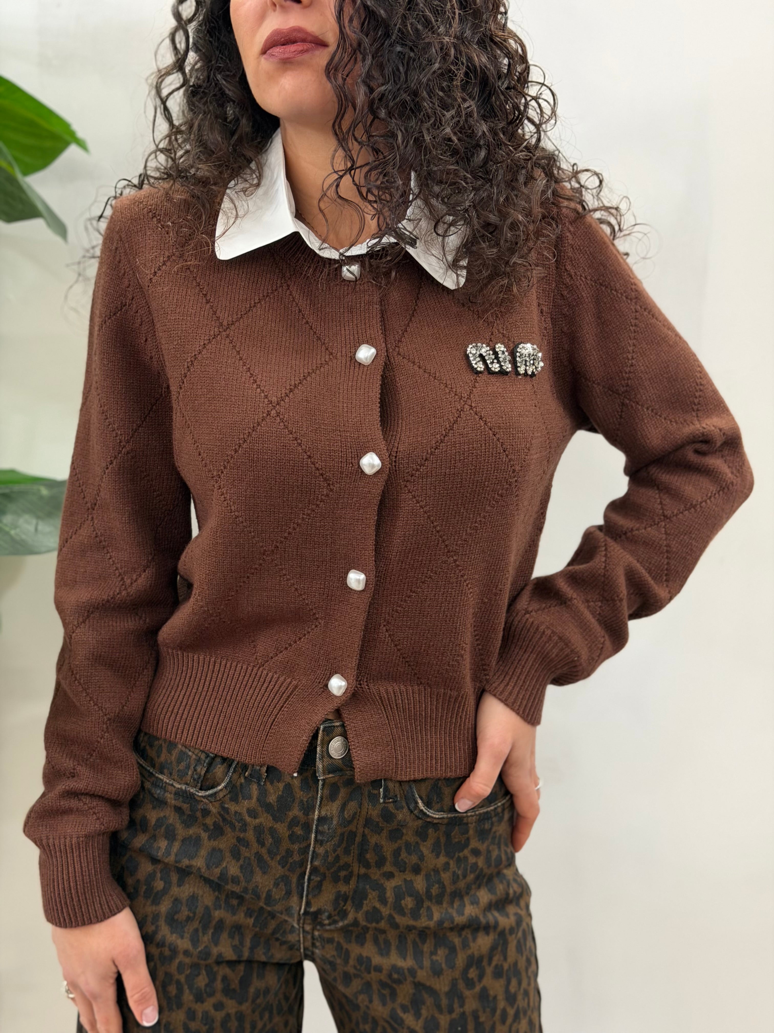 Cardigan MiuMiu Brown