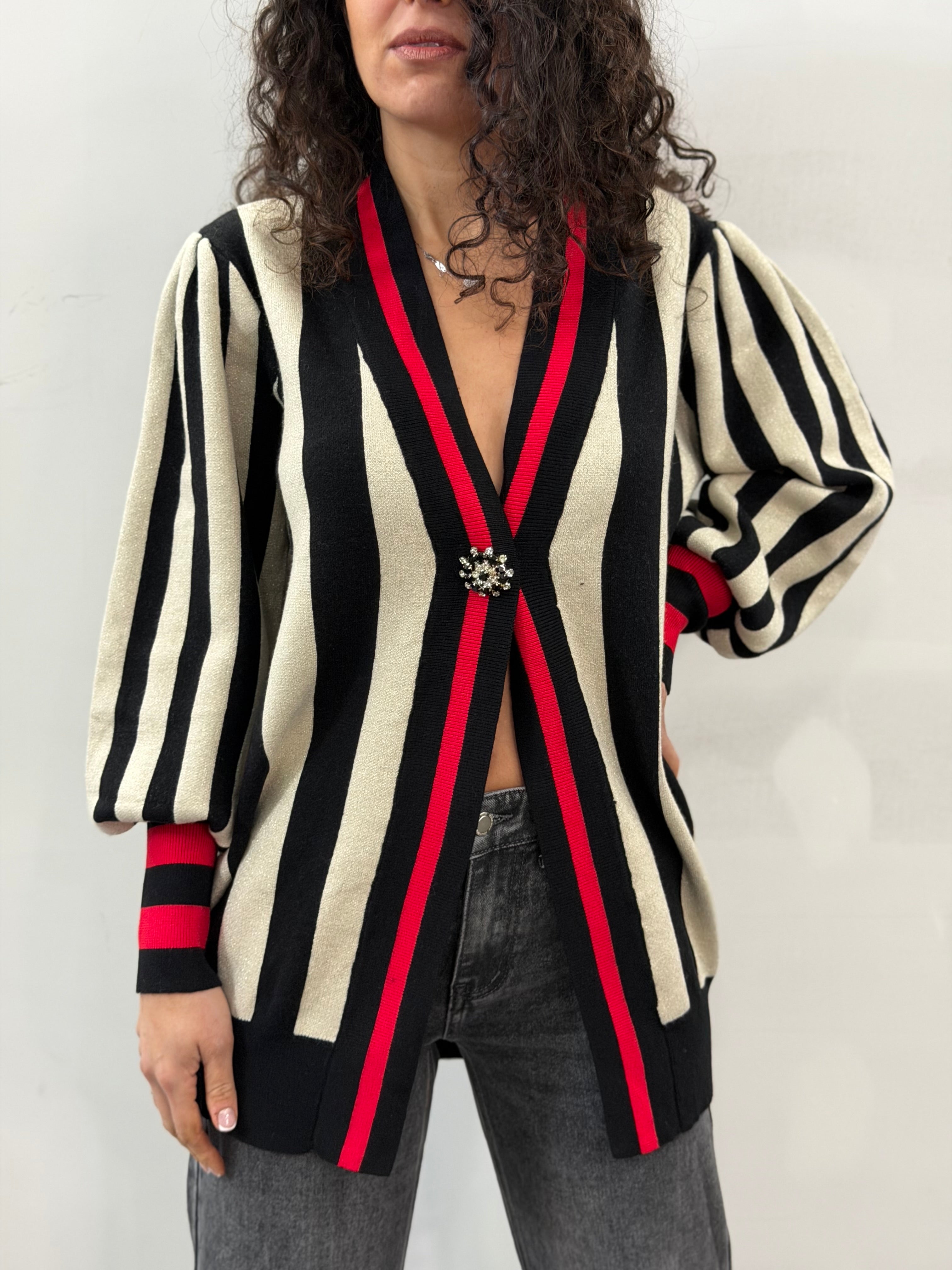 Cardigan Righe Lungo