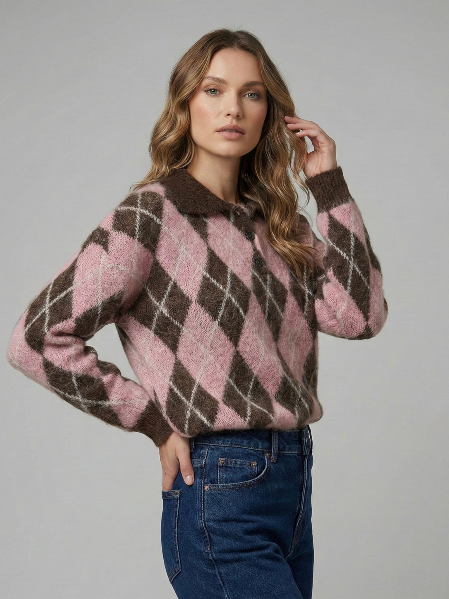 Pullover Rombi Rosa