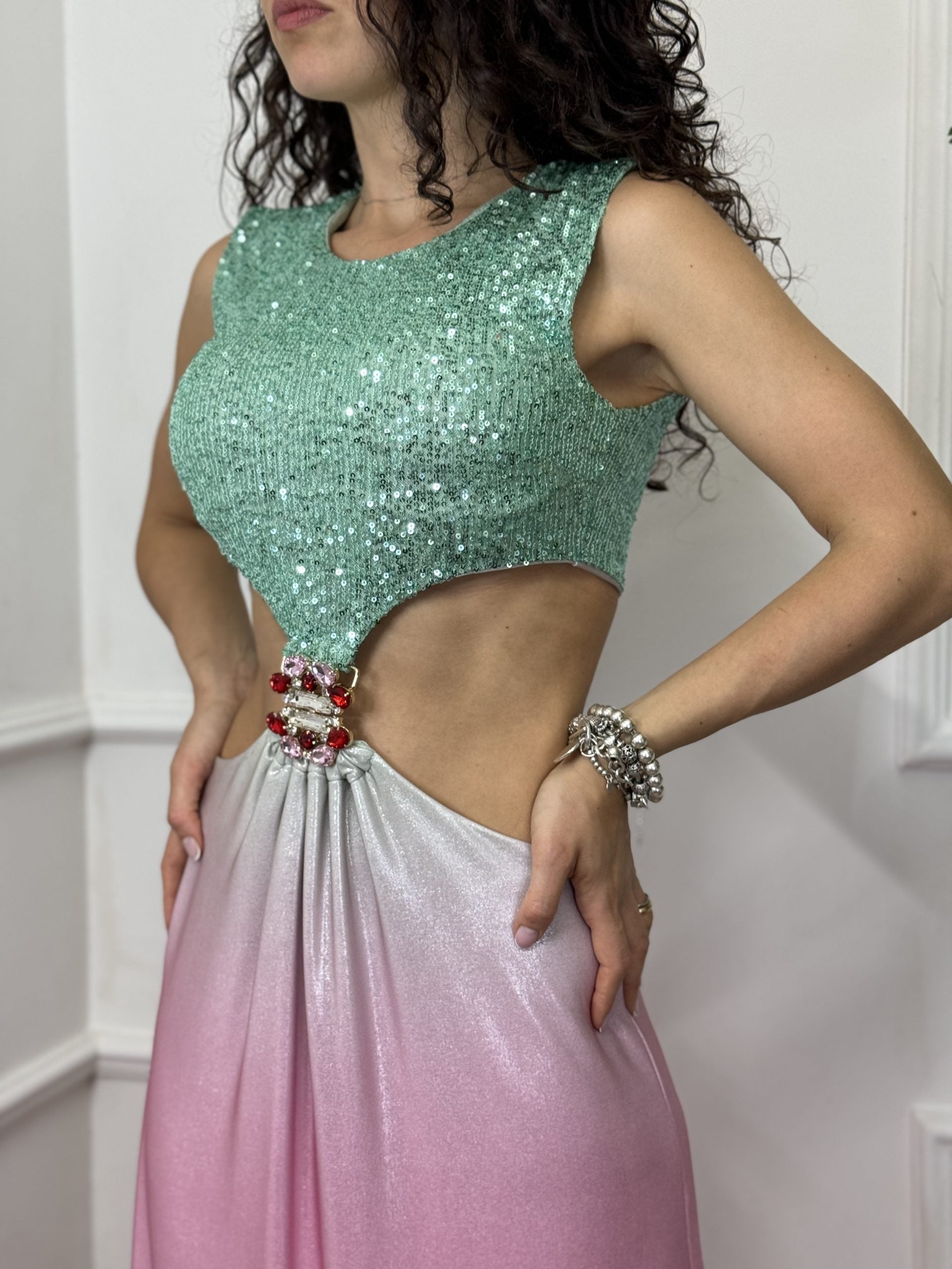 Dramee Abito Degradè Paillettes