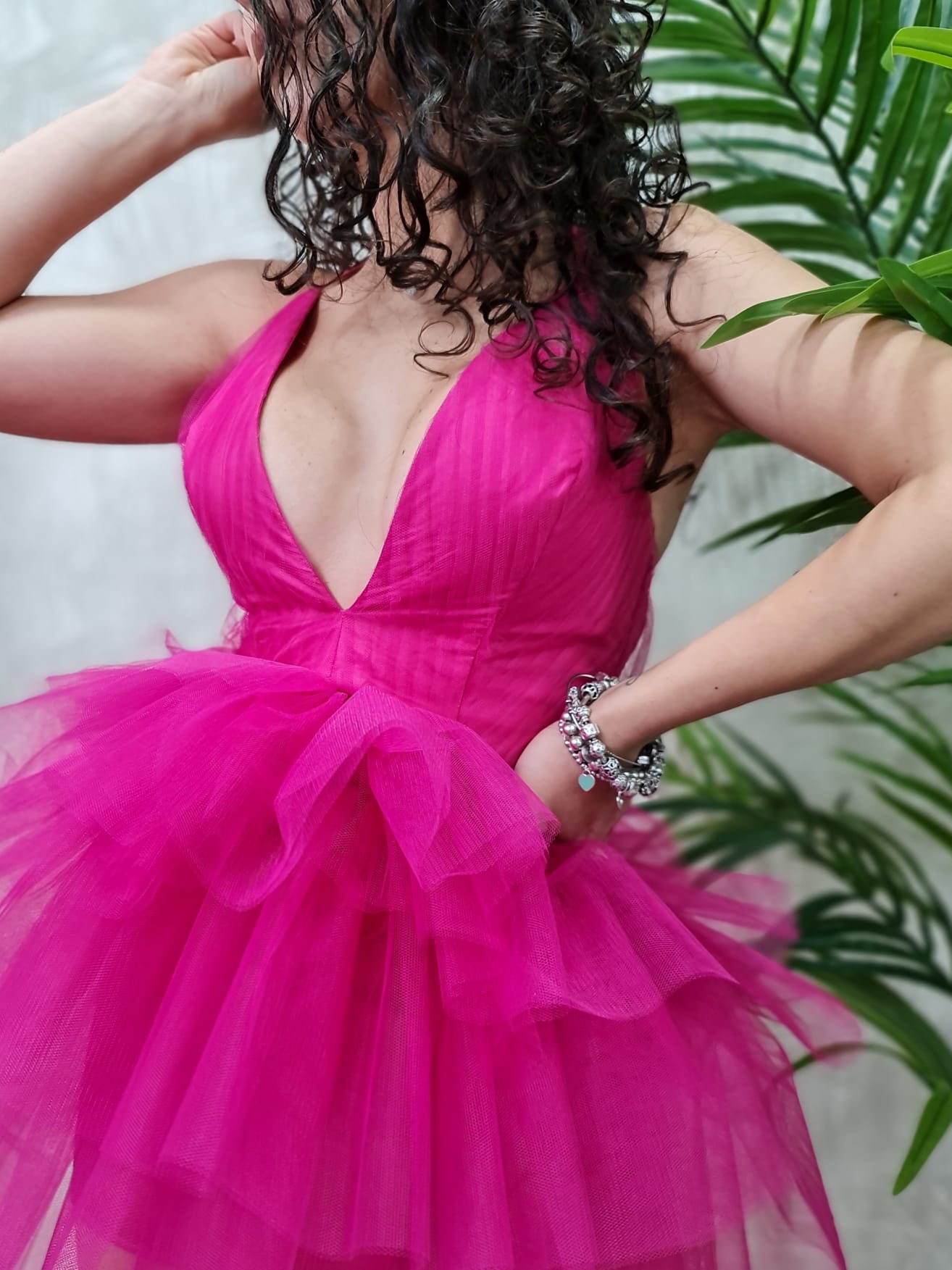 Silence Abito Tulle Fuxia