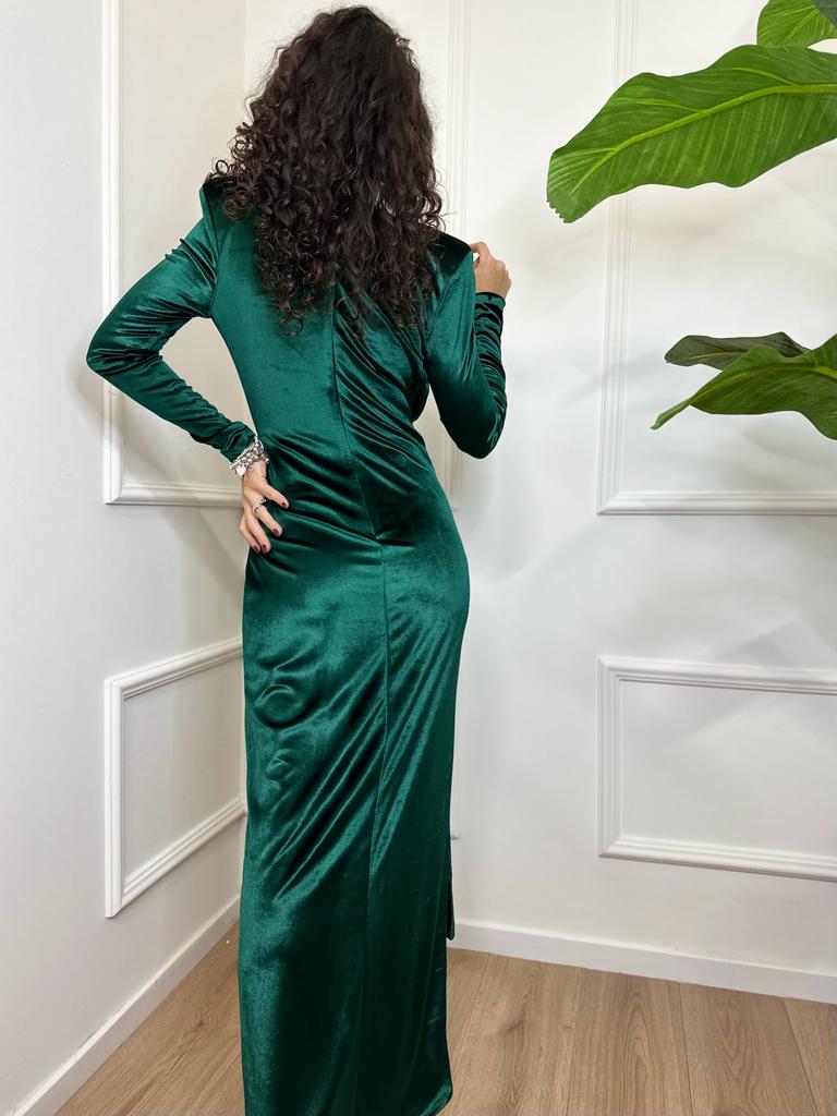 Dramée Abito Velluto Verde