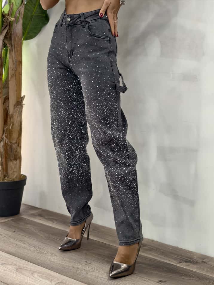 Jeans Ballon Shine Grey