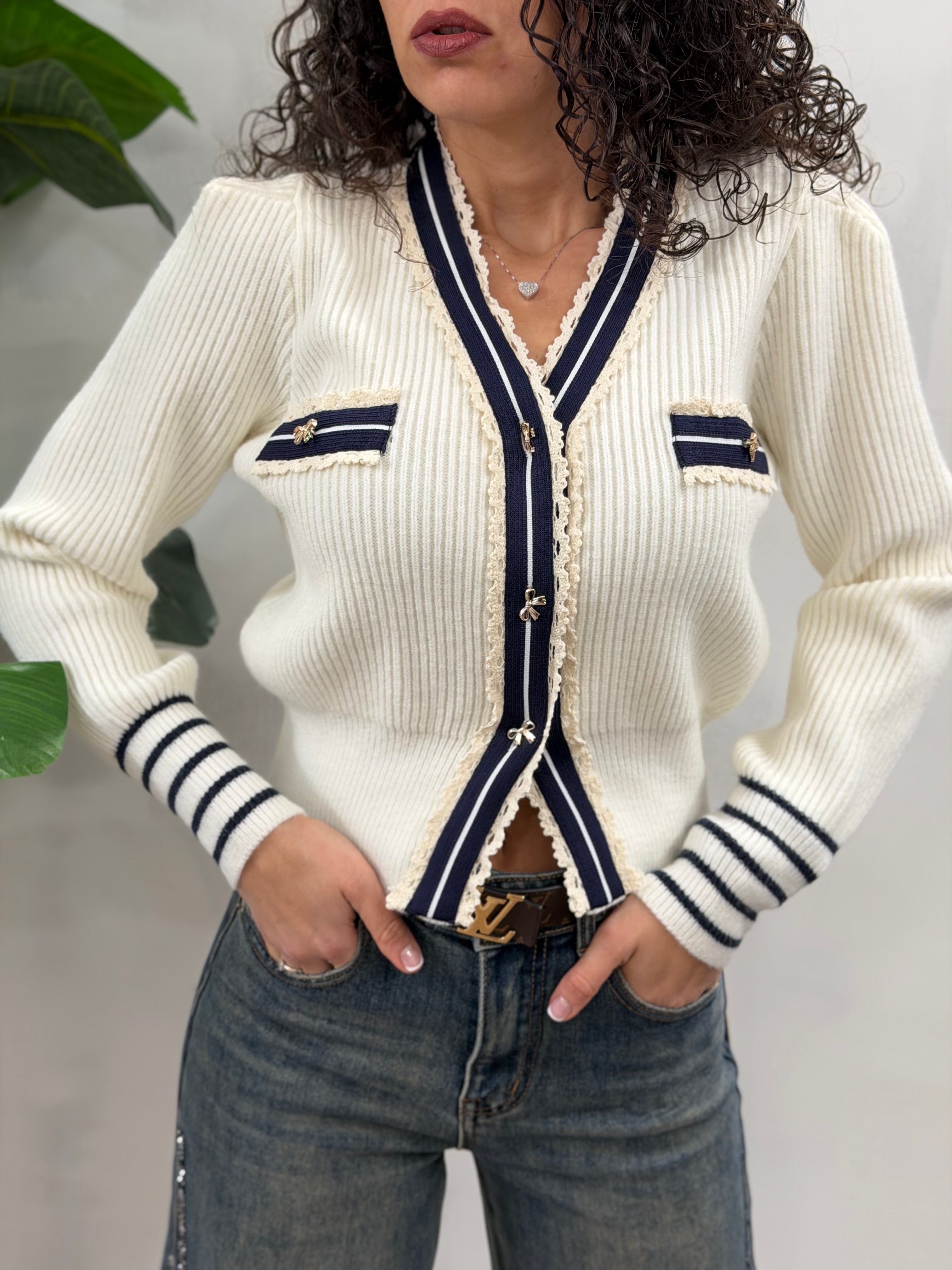 Cardigan Fiocchetti Bianco