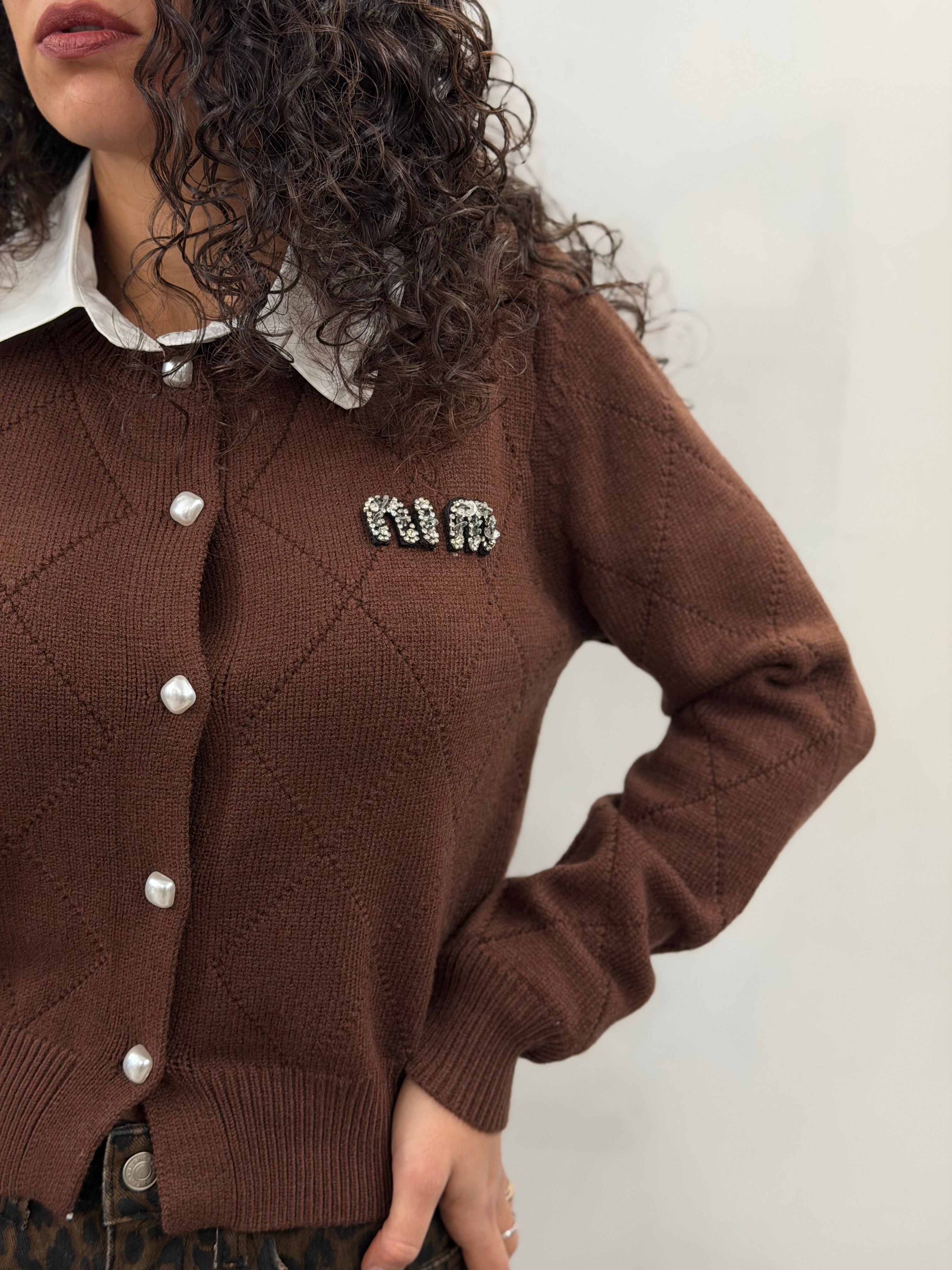 Cardigan MiuMiu Brown