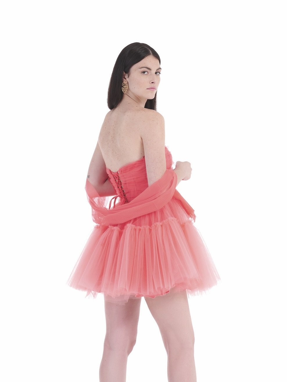 MDM Abito Tulle Corallo