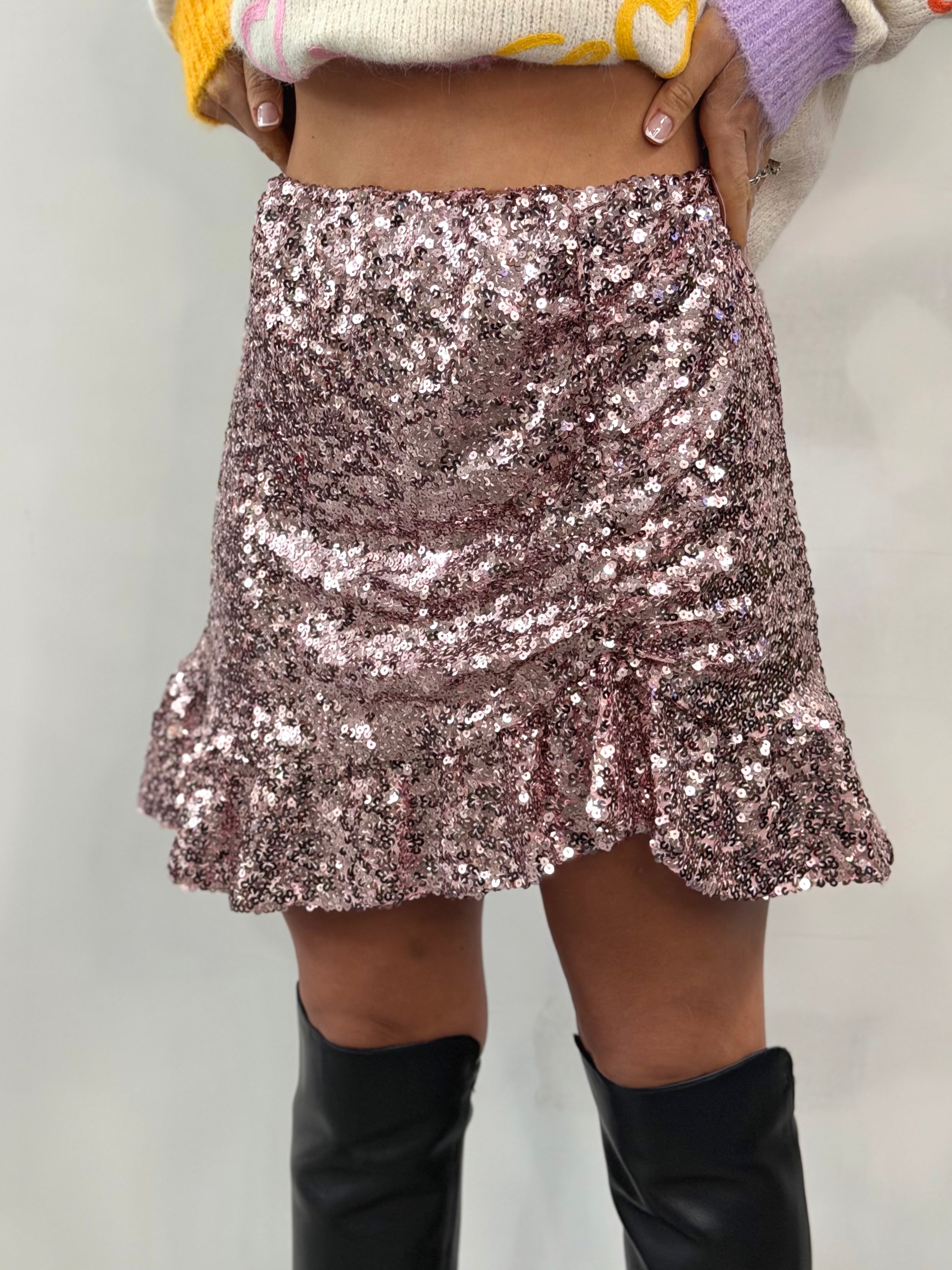 Jaimè Gonna Paillettes Rosa