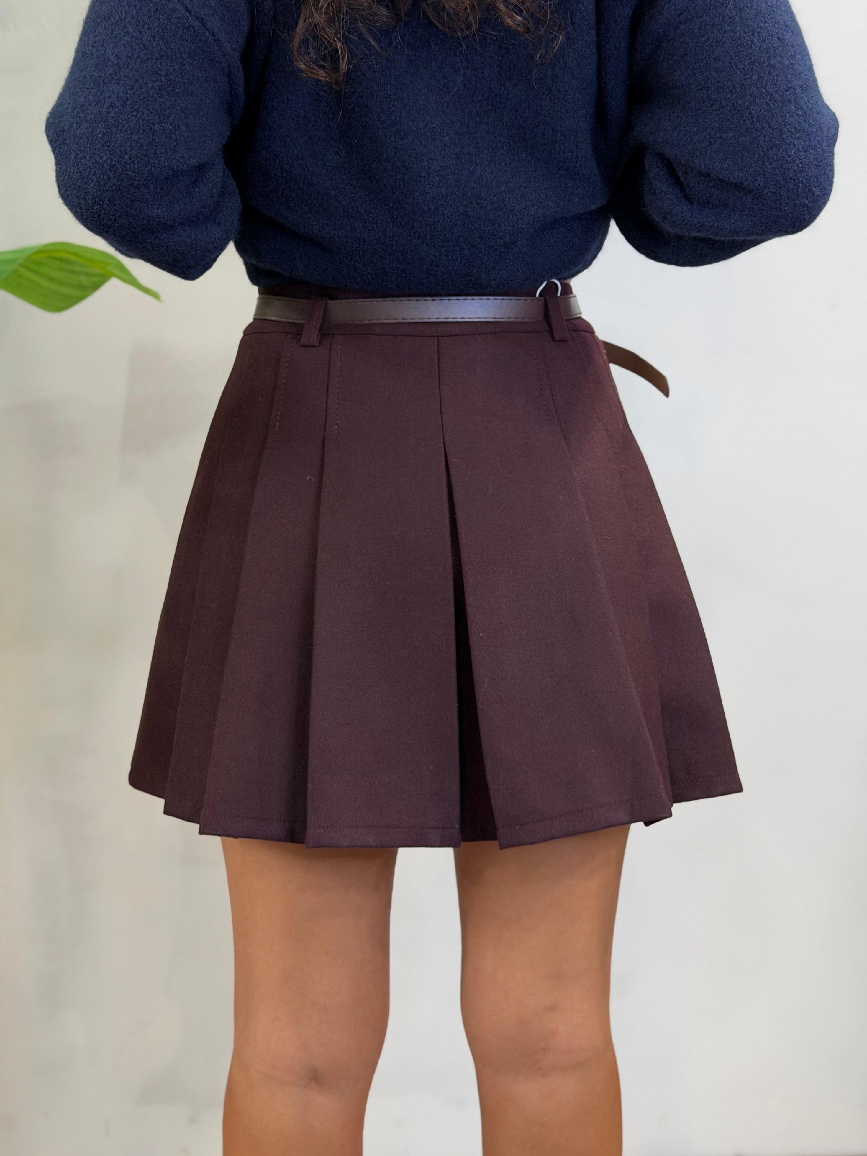 Gonna Pieghe Bordeaux