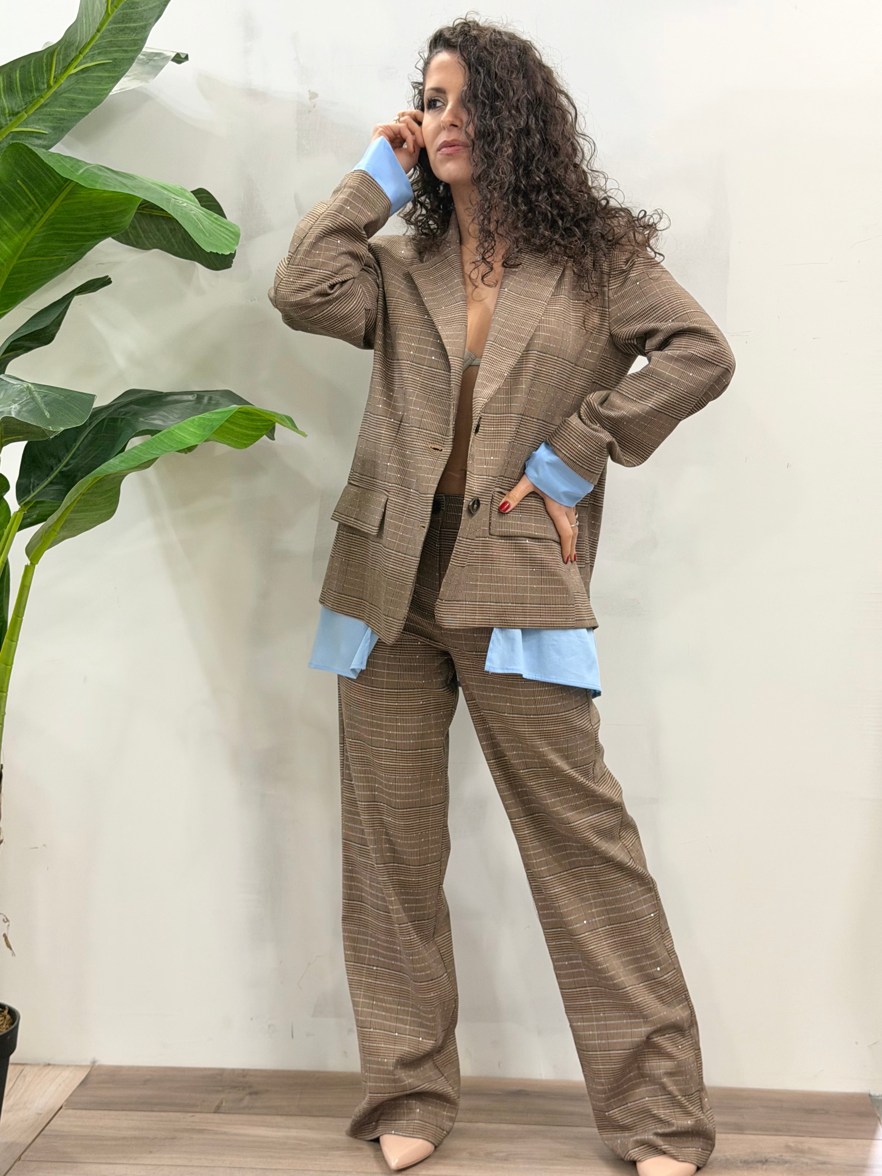 AnyPlace Tailleur Check Beige