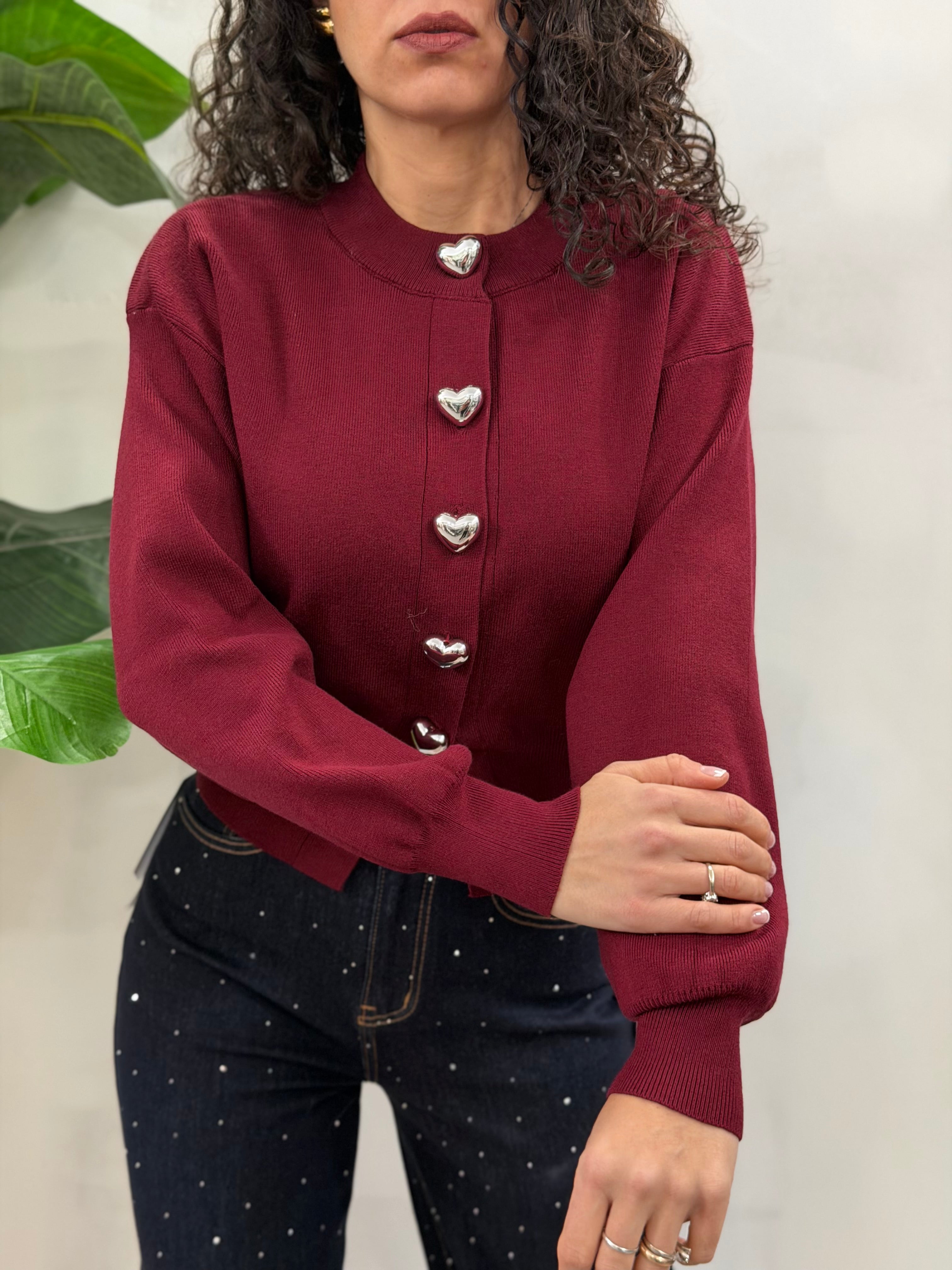 Cardigan Bottoni Cuori