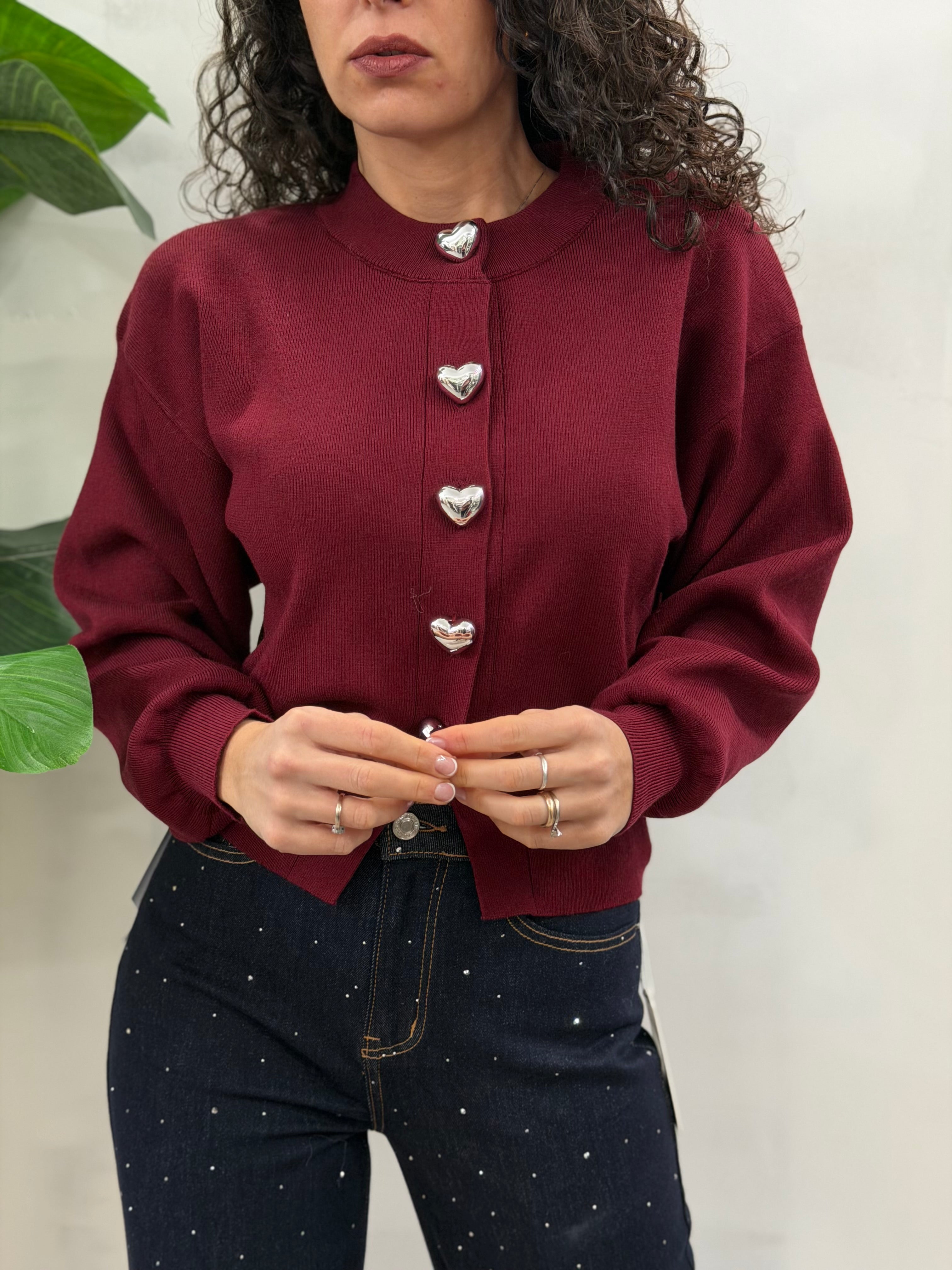 Cardigan Bottoni Cuori