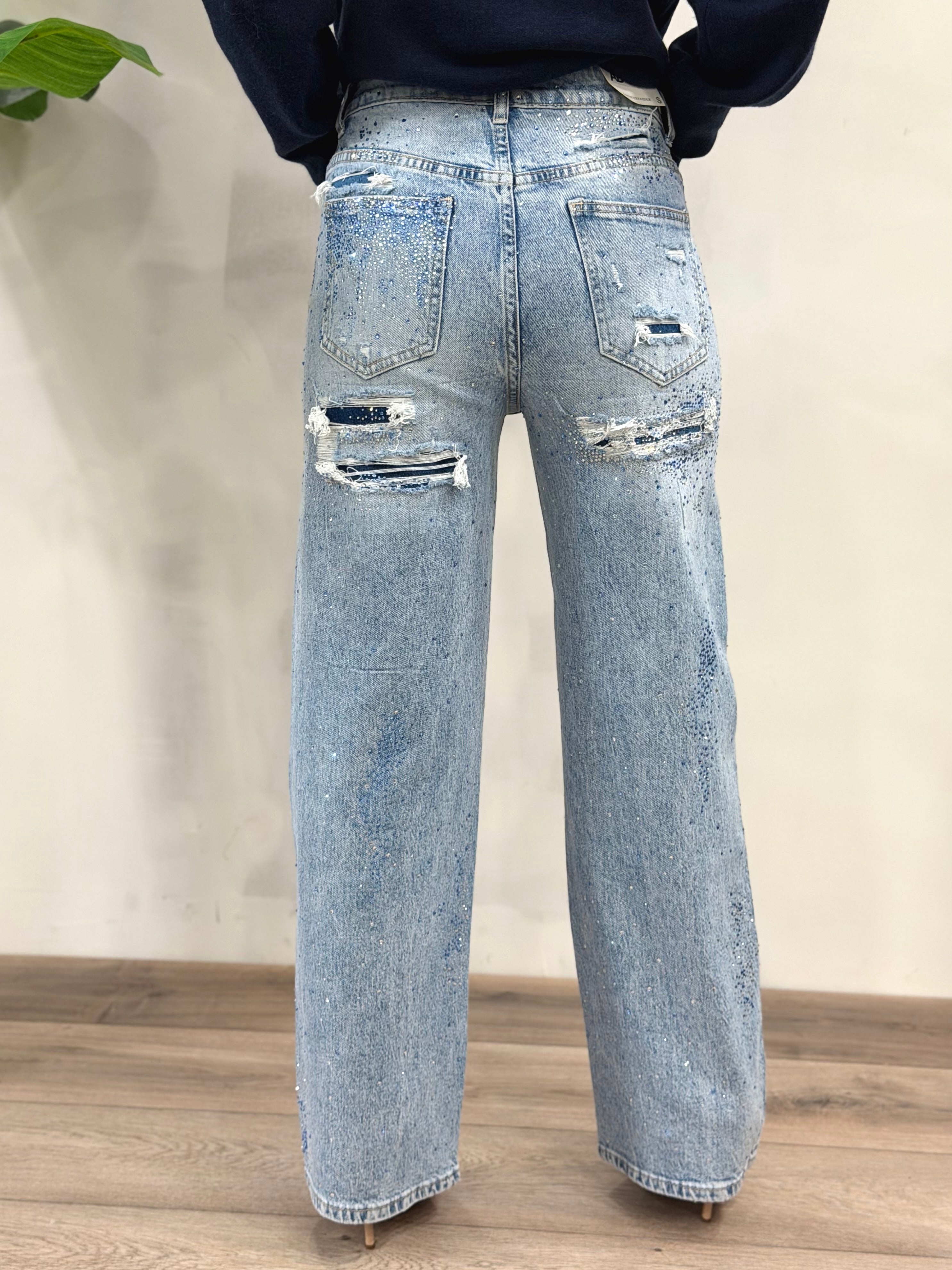 Jeans Strass Ripped