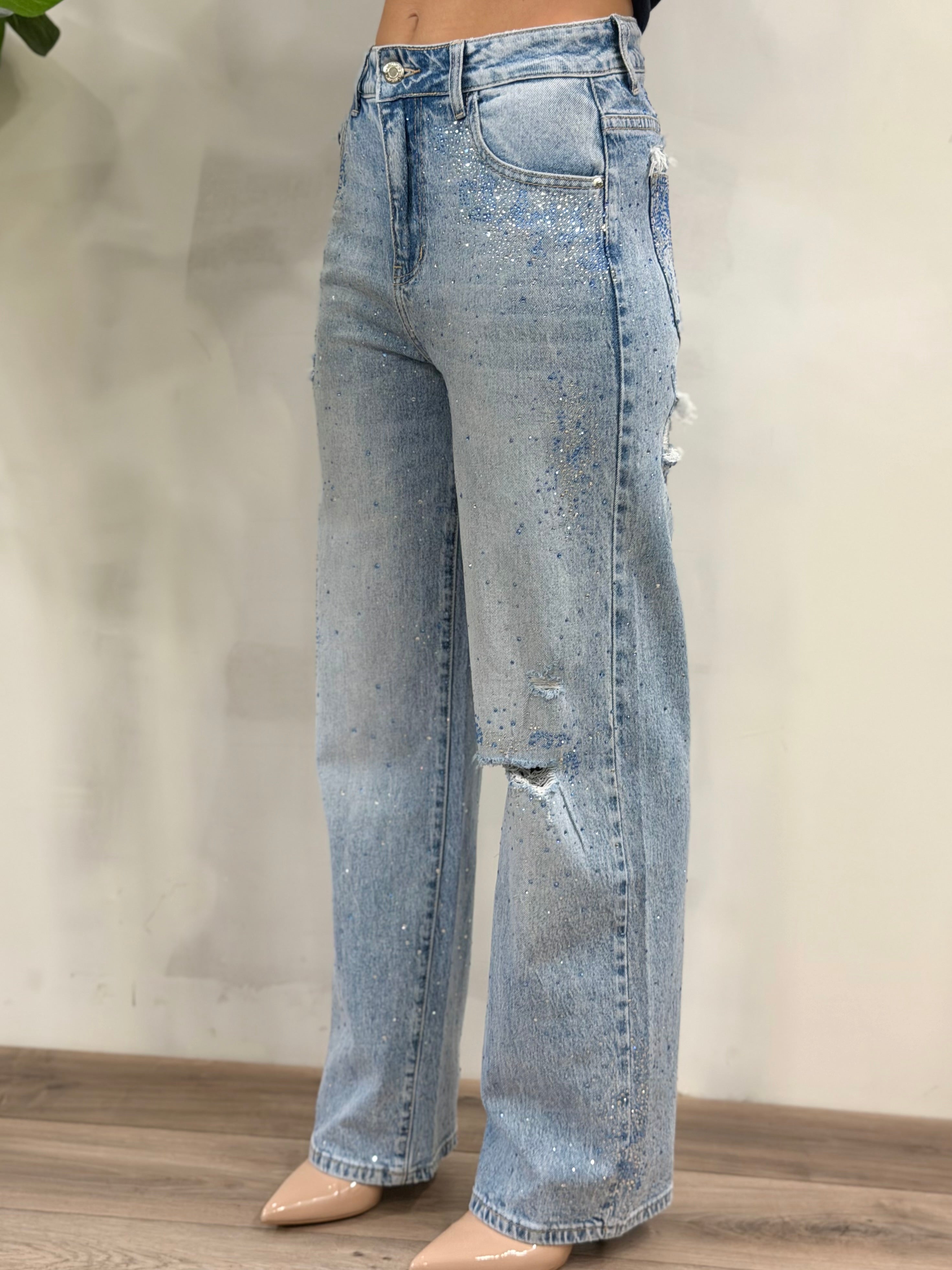 Jeans Strass Ripped