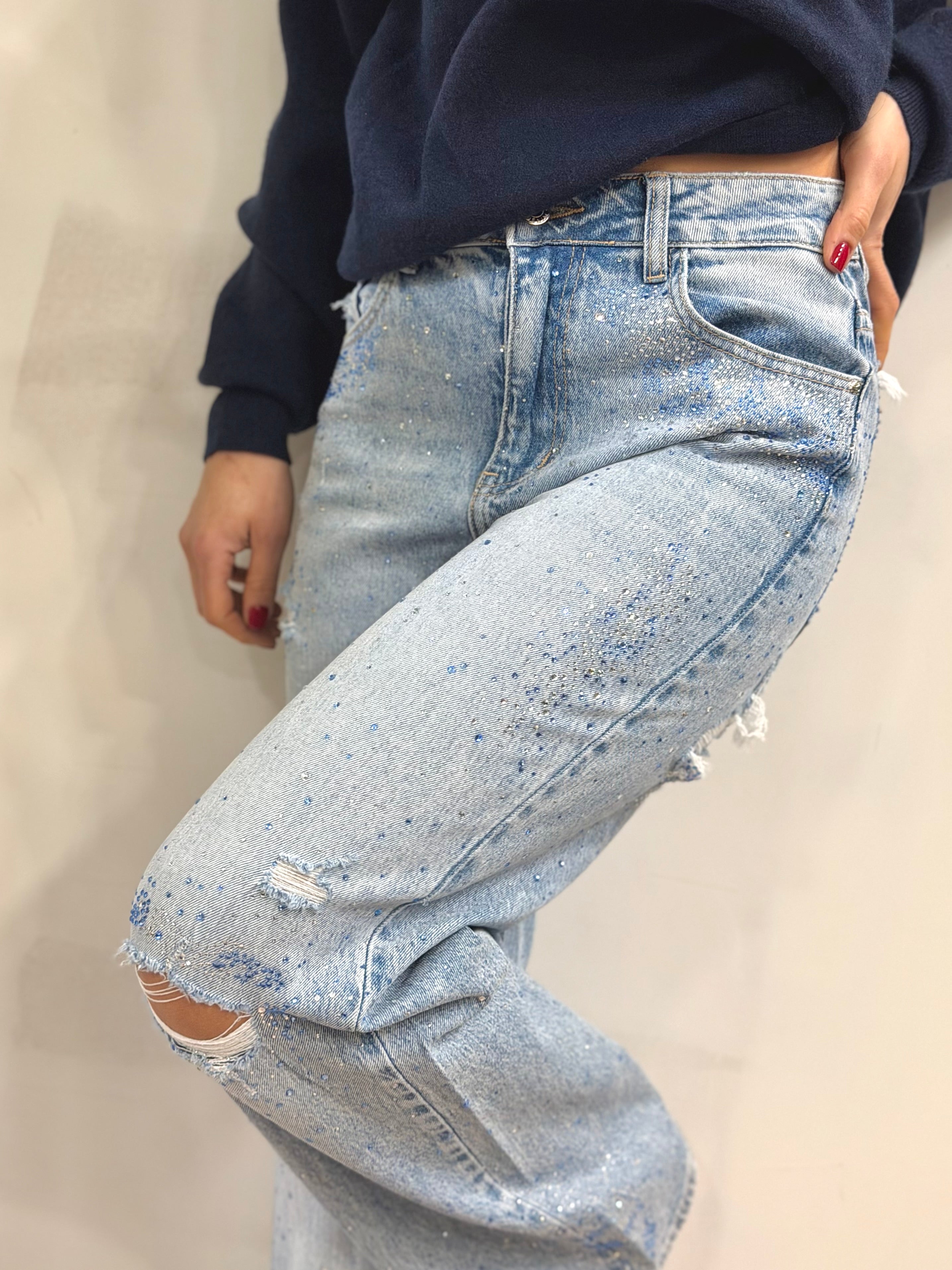 Jeans Strass Ripped