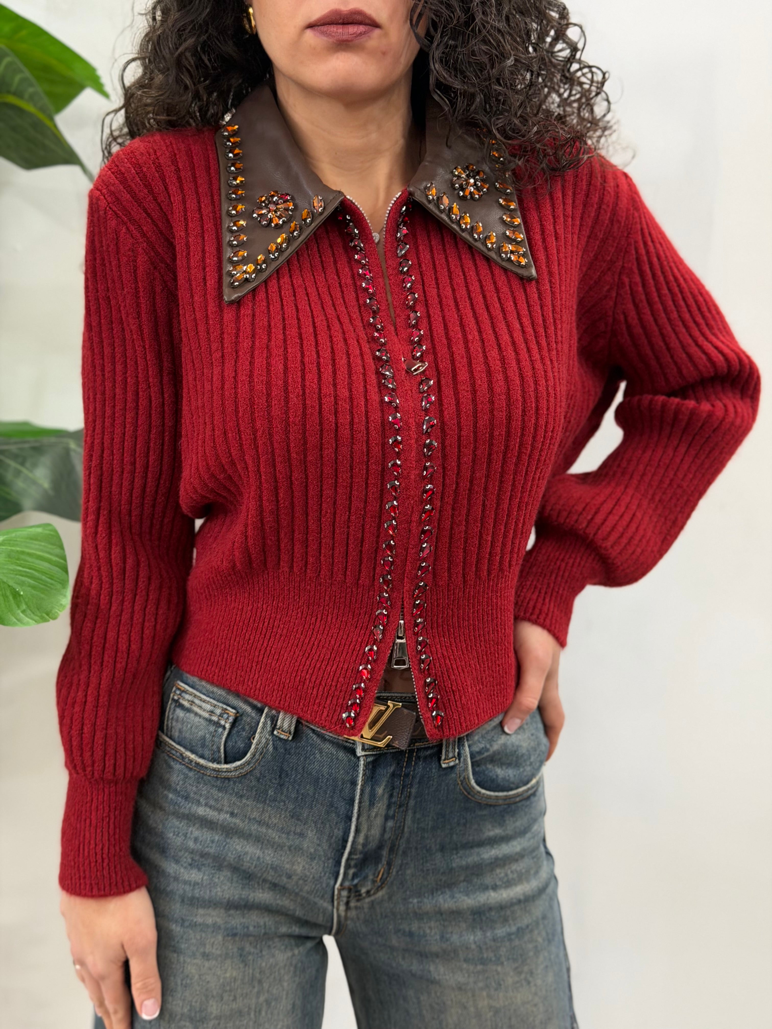 Pullover Zip Brilla Rosso