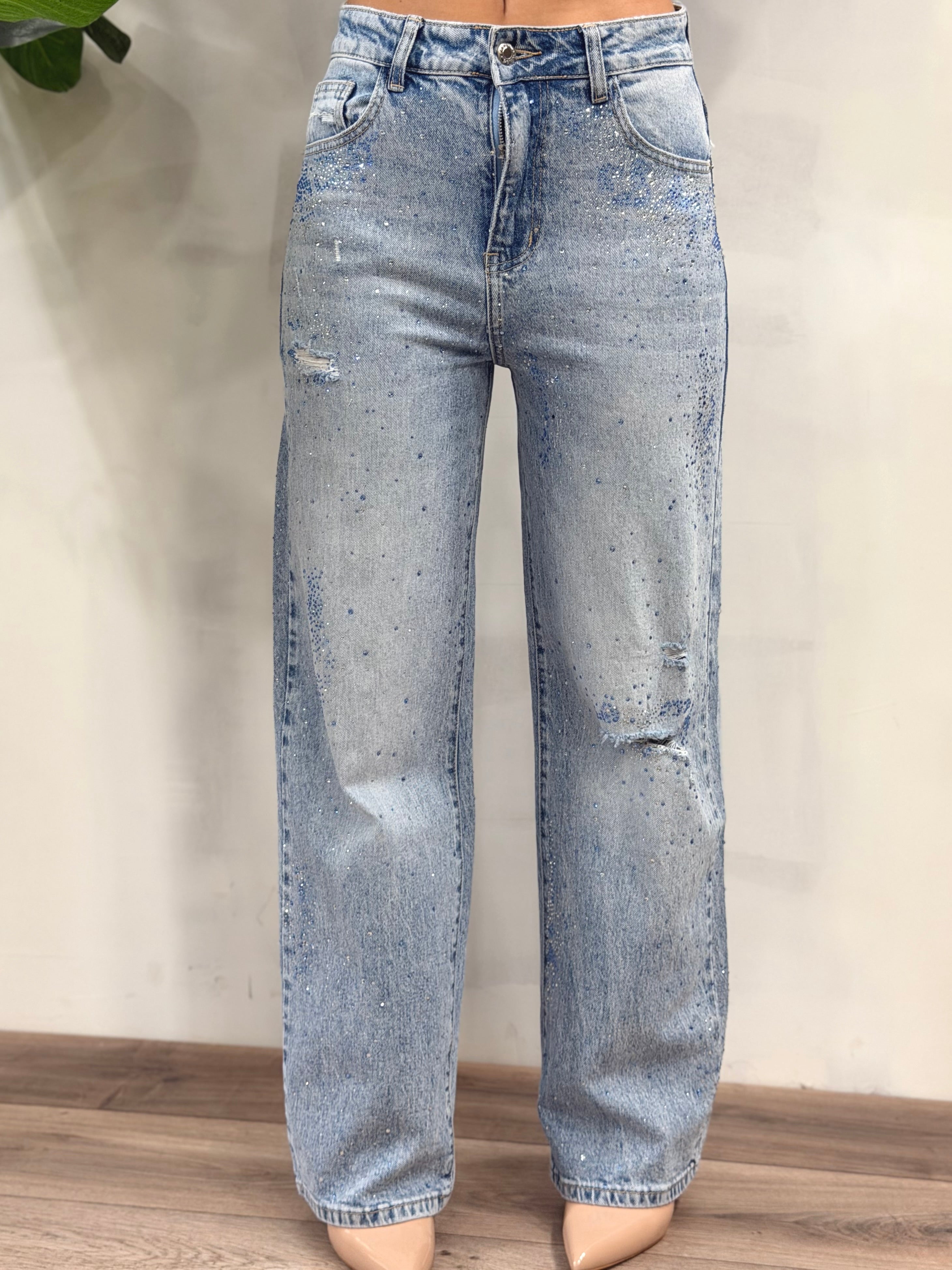 Jeans Strass Ripped