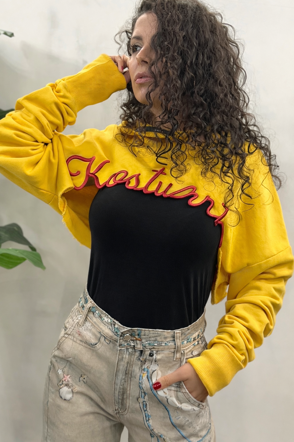 Kostumn Felpa Crop Gialla