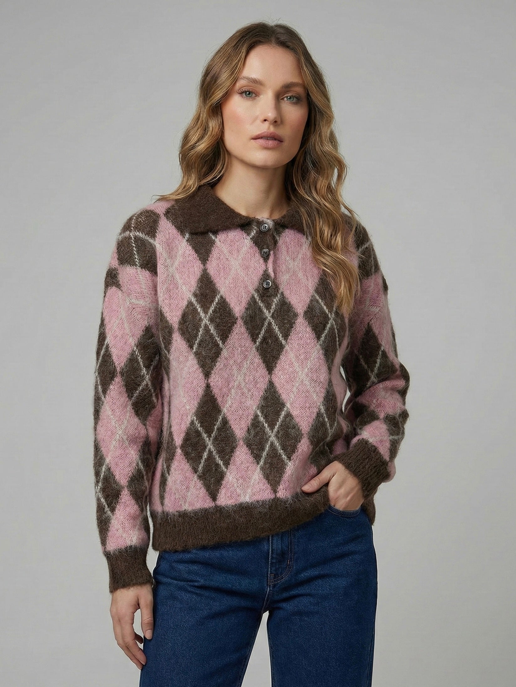 Pullover Rombi Rosa