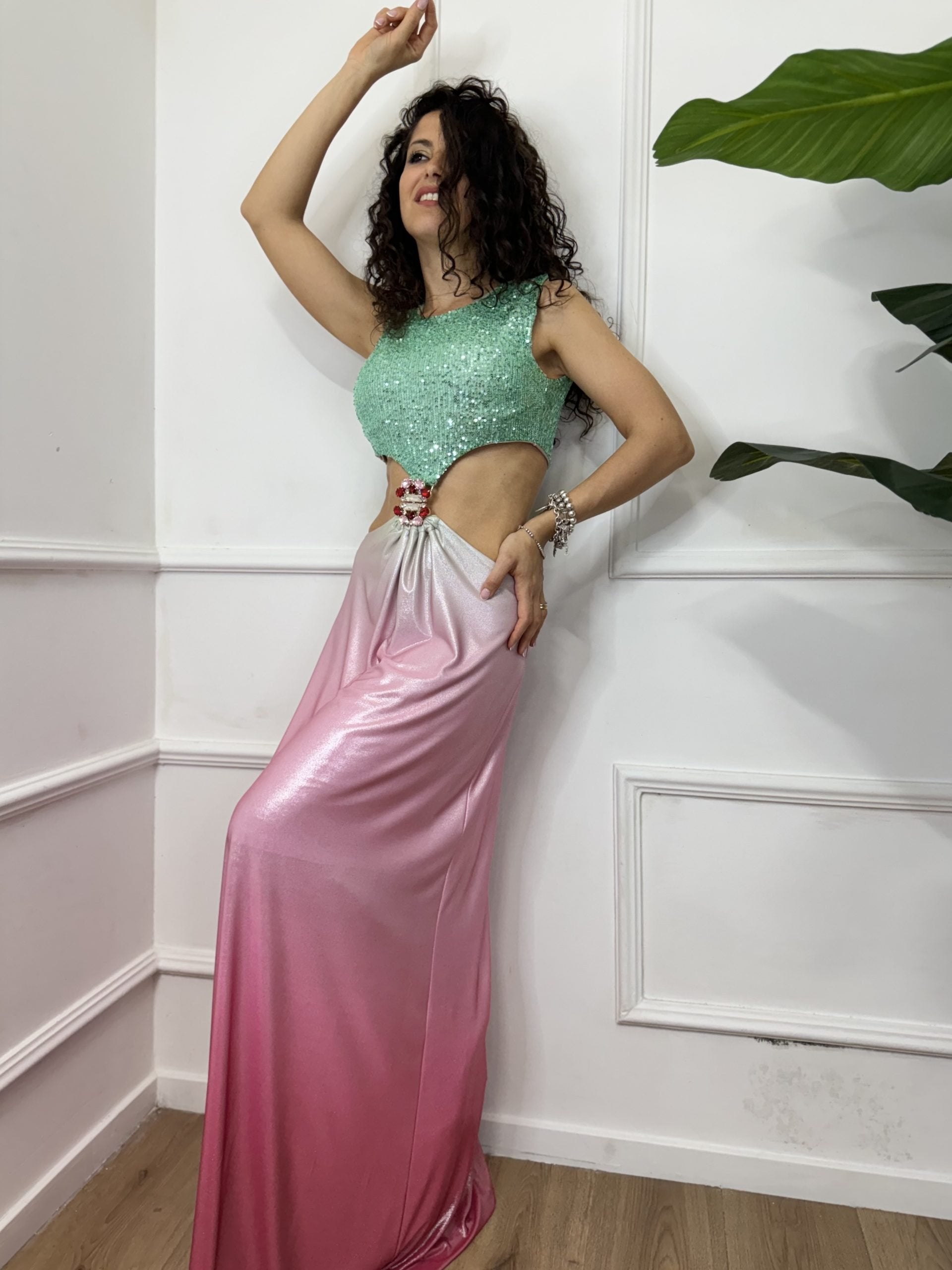 Dramee Abito Degradè Paillettes