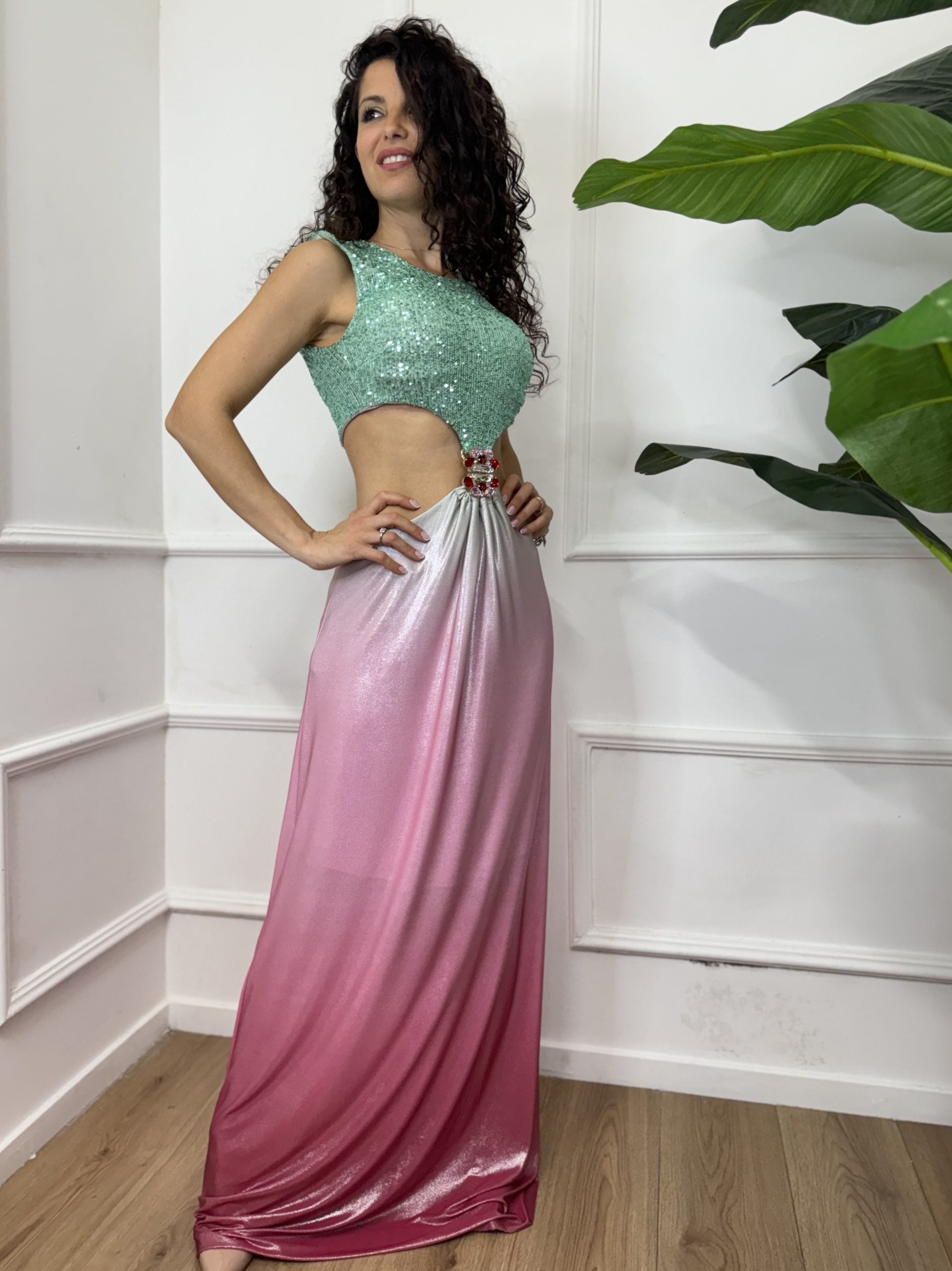Dramee Abito Degradè Paillettes