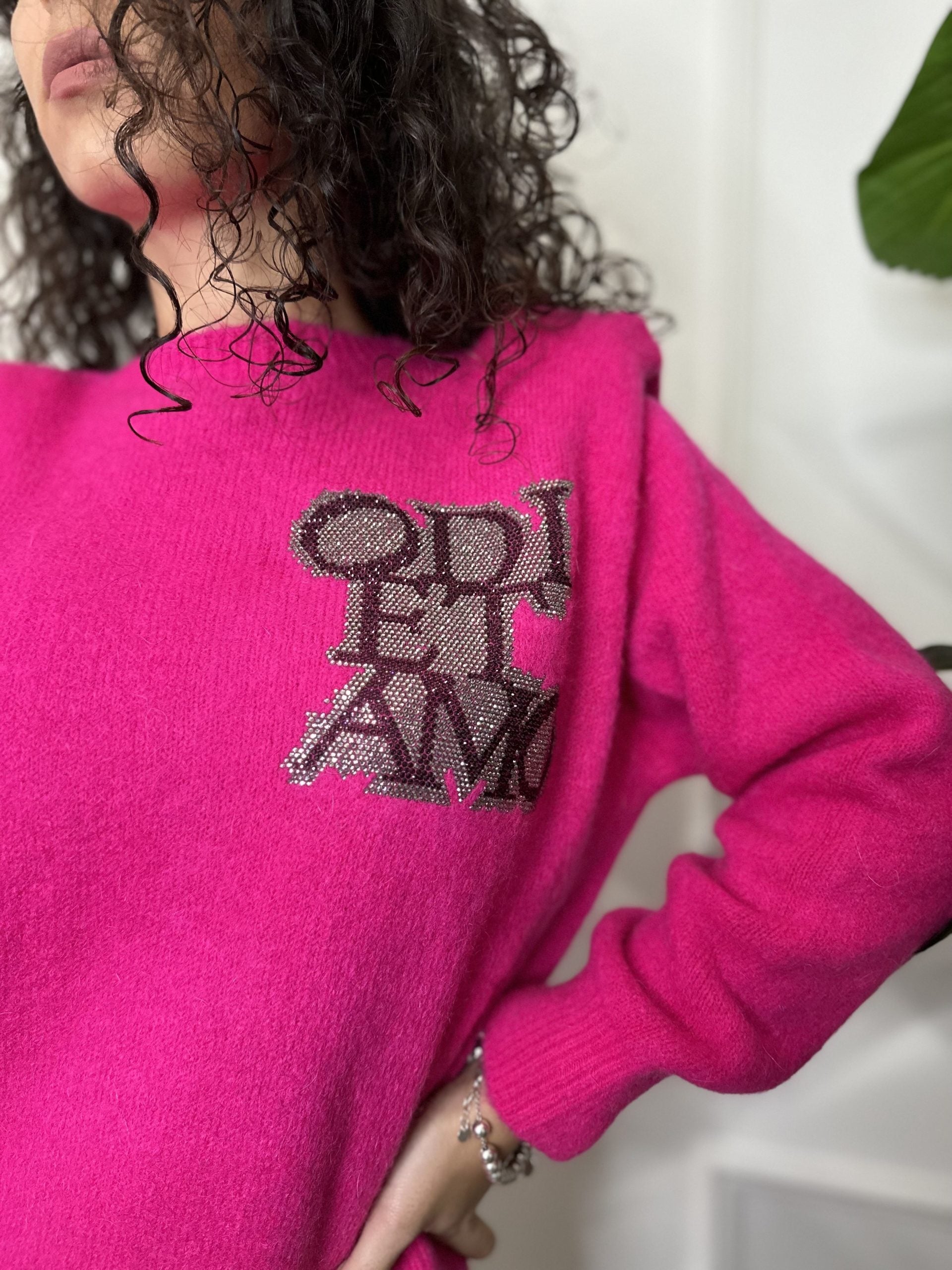 Odi et Amo Pull Logo Fucsia