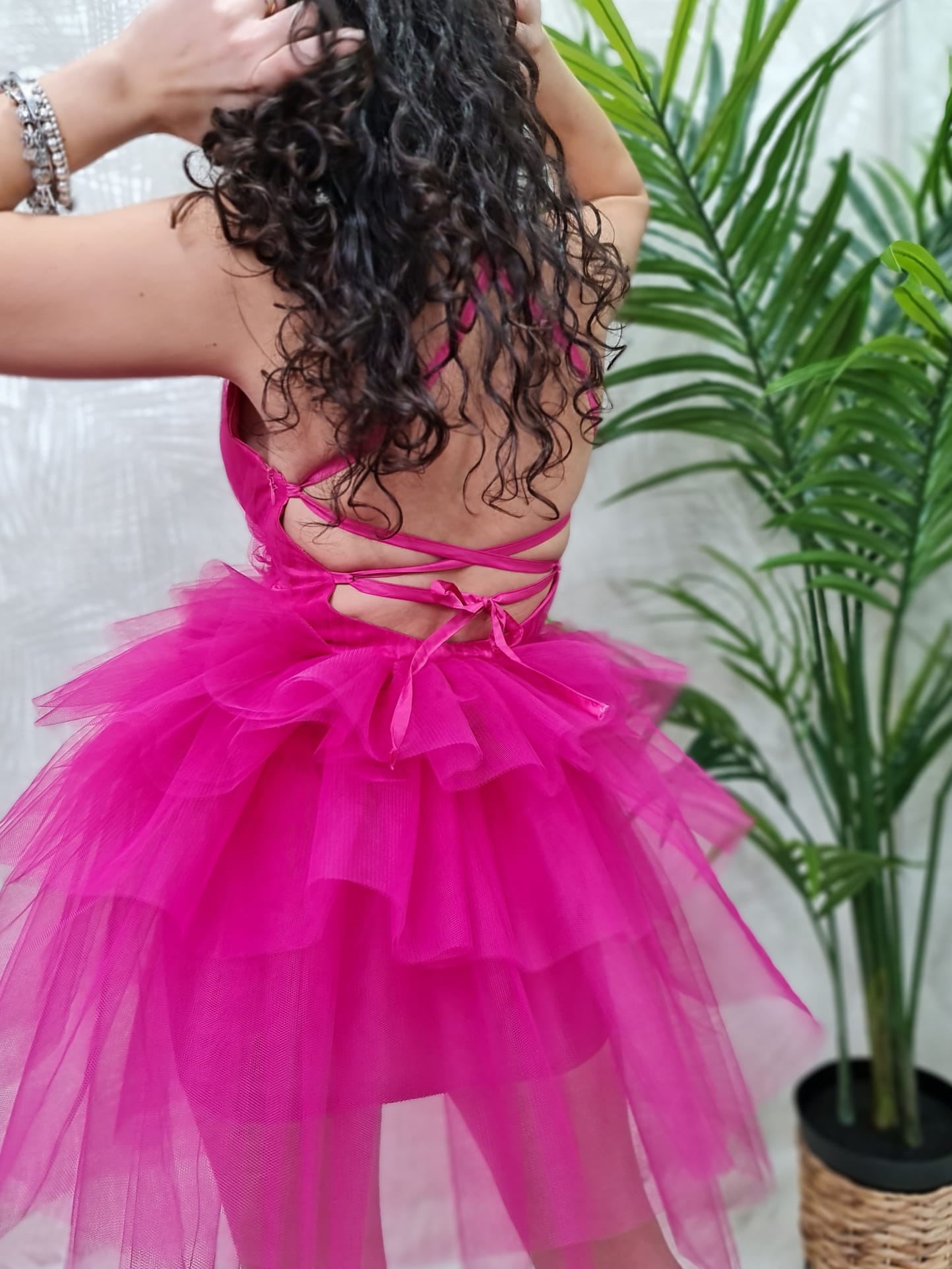 Silence Abito Tulle Fuxia