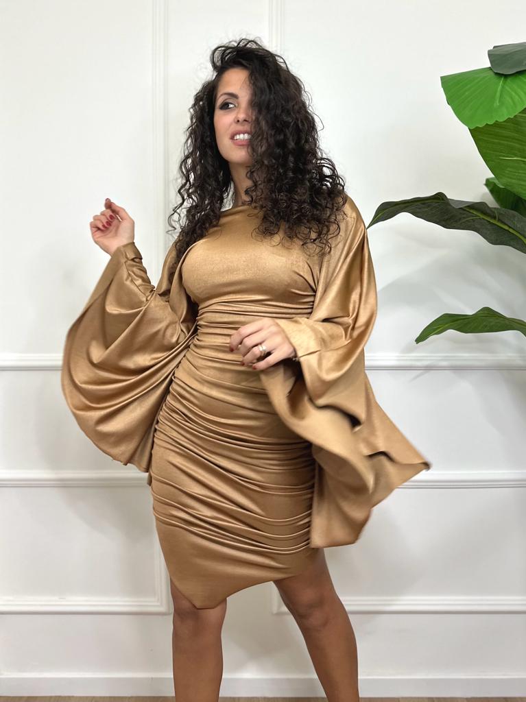 Valeria Mazza Abito Drappeggio Oro