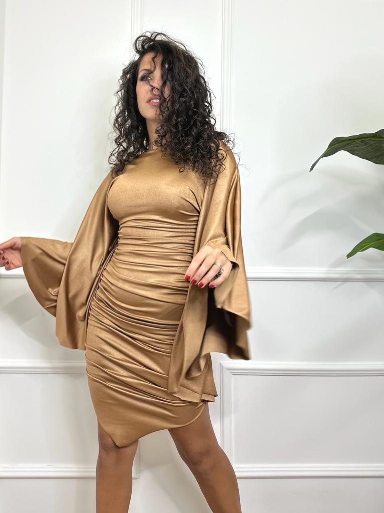 Valeria Mazza Abito Drappeggio Oro