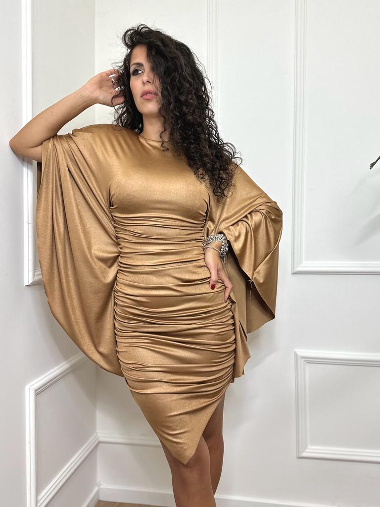Valeria Mazza Abito Drappeggio Oro