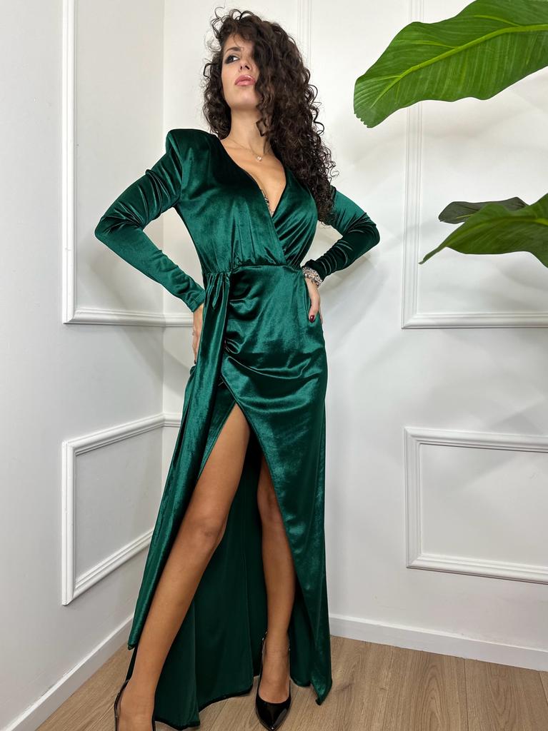 Dramée Abito Velluto Verde